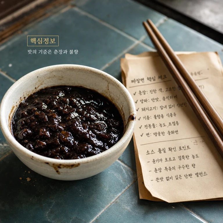 차오차이 짜장면 키트 핵심 구성과 맛 포인트를 보여주는 이미지