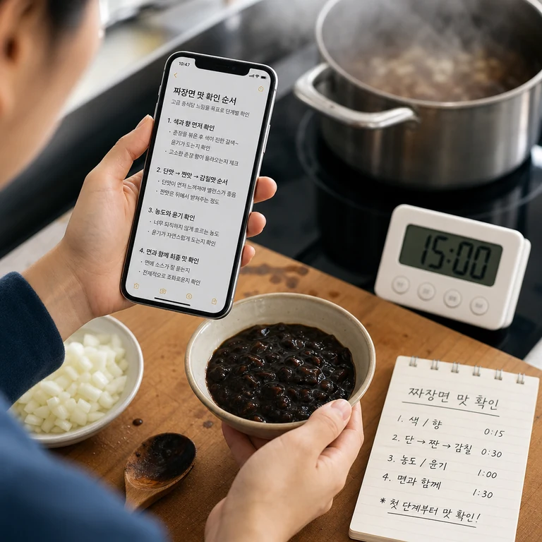 짜장 소스와 중화면으로 구성된 짜장면 키트 제품 안내 이미지