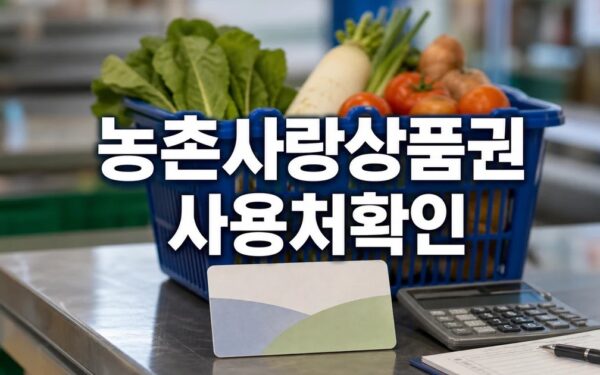 농촌사랑상품권 사용처 |지역화폐처럼 장보기 2026 조건과 비용 계산 방법 총정리