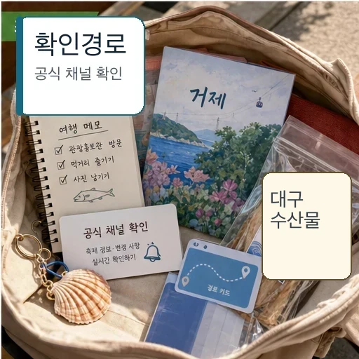 거제 대구수산물 축제 관광홍보관 공식 채널 확인 체크리스트 이미지