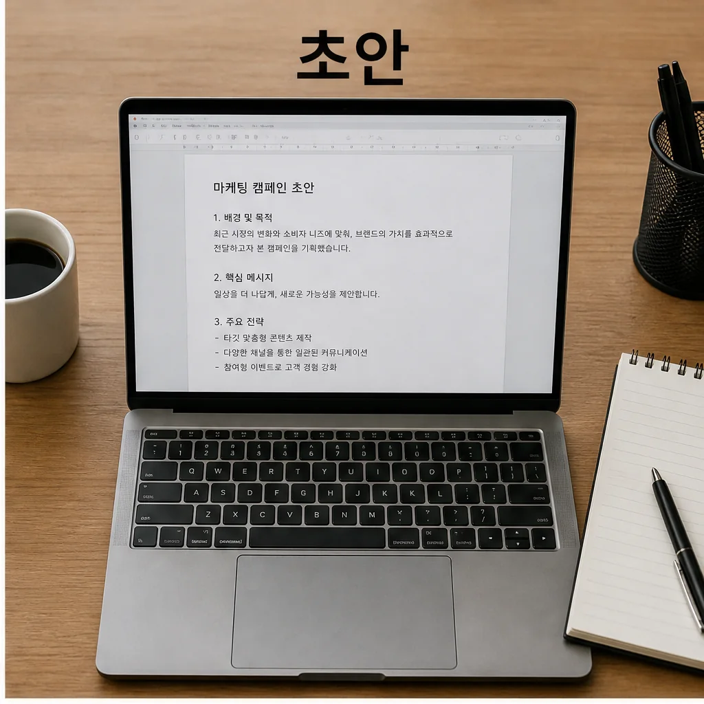 Gen AI로 콘텐츠 마케팅 효율 200% 높인 후기 사용법과 활용 팁 초안 작성 절차 본문 이미지