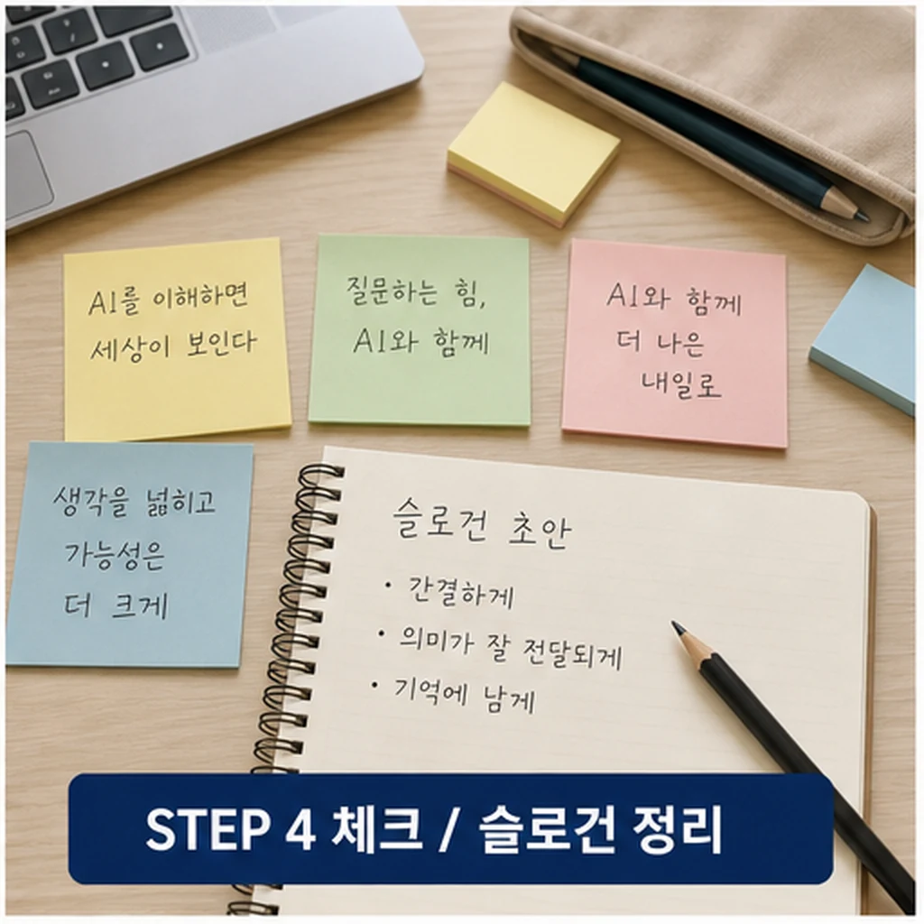 강북아이윌센터 ‘2025 청소년 AI 리터러시 꿀팁 슬로건 공모전’ 개최 사용법과 활용 팁 본문 이미지 4 - 청소년 AI 리터러시 공모전 체크리스트