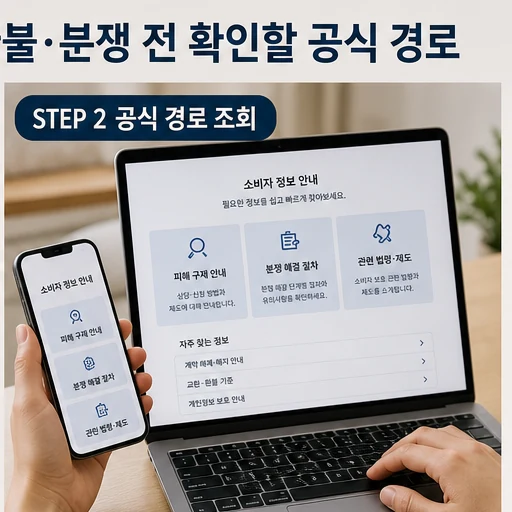 소비자 분쟁 공식 경로 조회 방법 본문 이미지