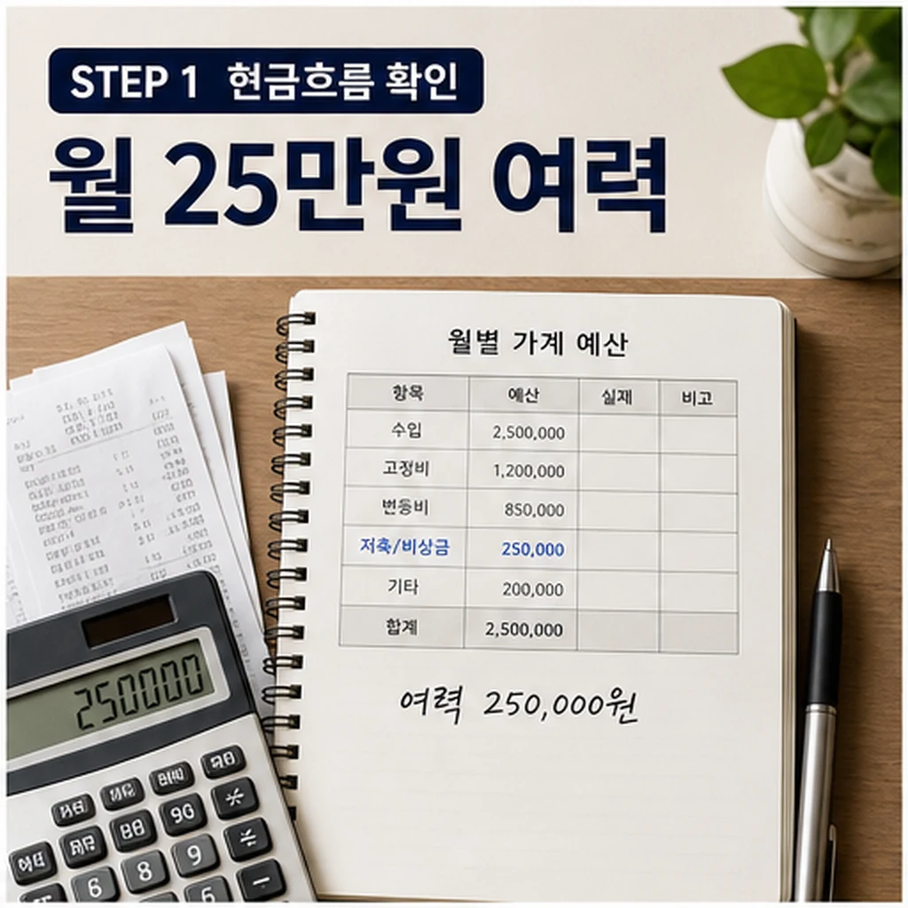 월 25만원 비자금 만들기 현금흐름 확인 이미지