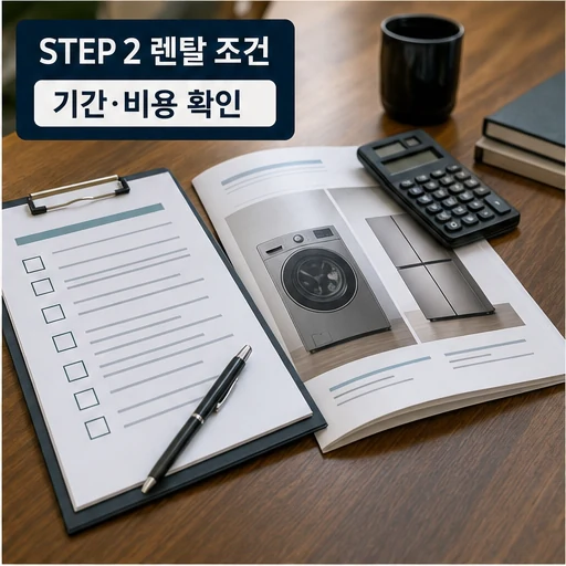 가전 렌탈 기간 비용 조건 확인 본문 이미지