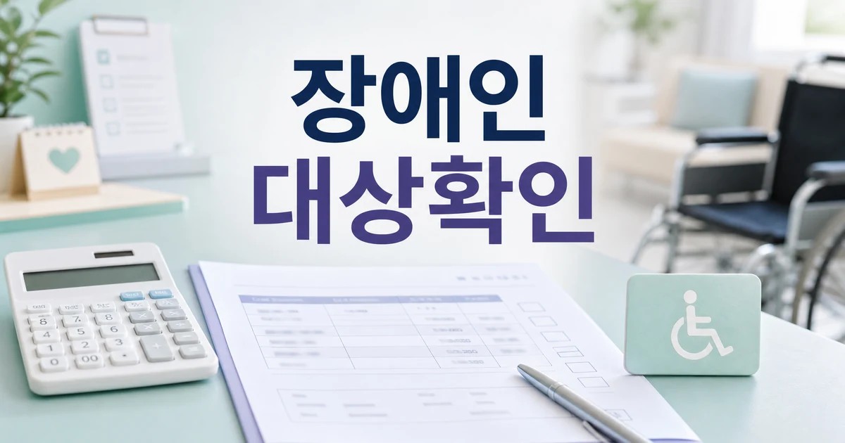 장애인 소득세 감면 혜택 대상 확인과 비용 계산을 상징하는 계산기와 서류 대표 이미지