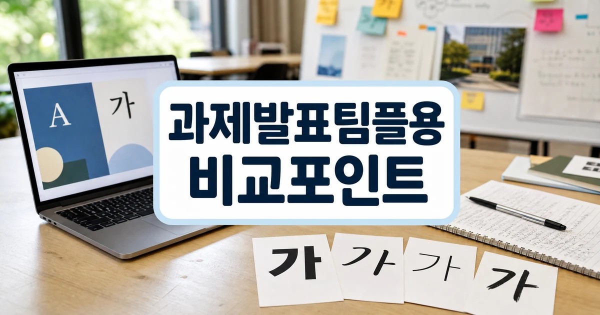 대학생 과제 발표 팀플용 폰트 4종 비교 포인트 대표 이미지