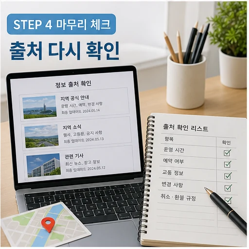 케어케이션 방문 전 출처와 운영 정보를 다시 확인하는 이미지