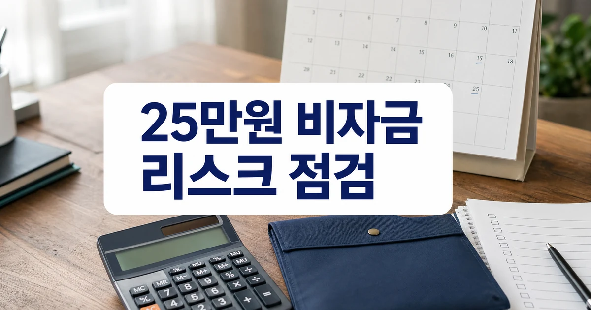 월 25만원 비자금 만들기 리스크 점검 기준 대표 이미지