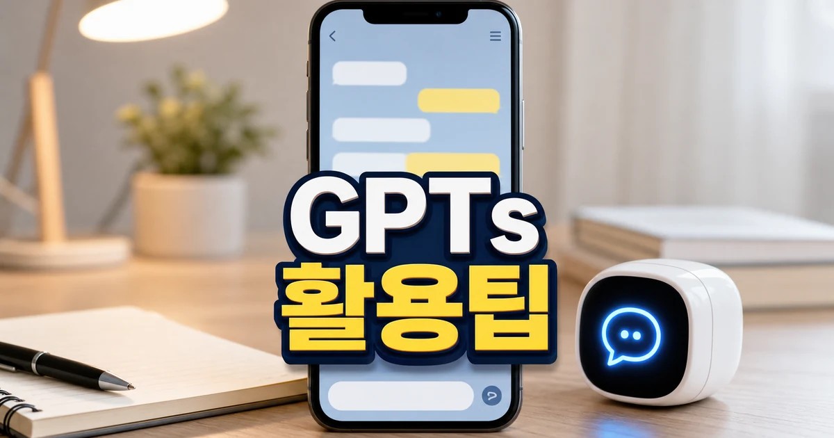 카카오톡 나와의 채팅방 GPTs 활용팁을 보여주는 스마트폰 채팅 화면 대표 썸네일