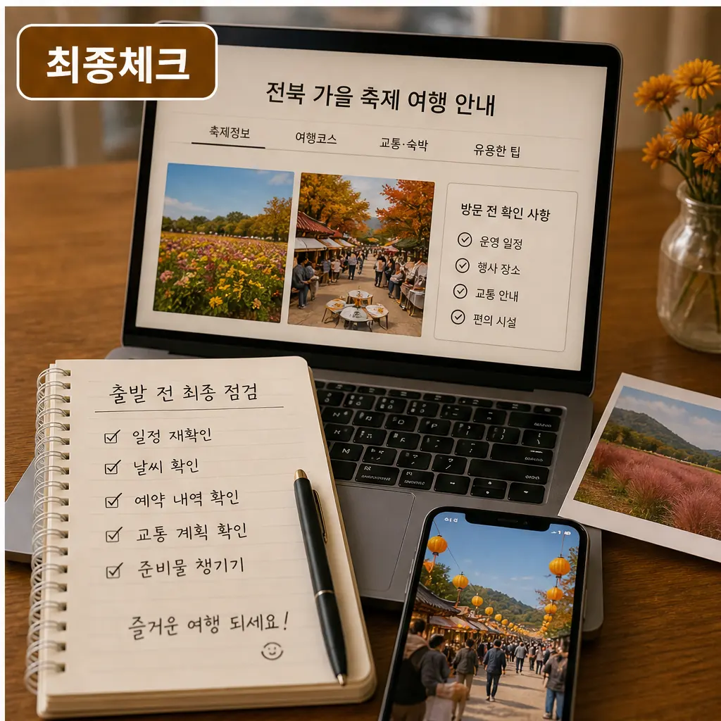 성큼 다가온 가을, 전북은 지금 축제의 바다 방문 전 준비 가이드 본문 이미지 4 - 최종체크