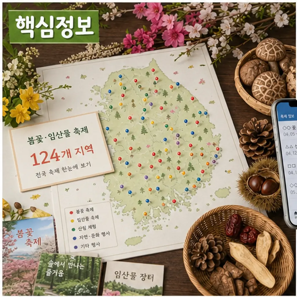 산림청 봄꽃 임산물 축제 전국지도 124개 지역 핵심정보 본문 이미지