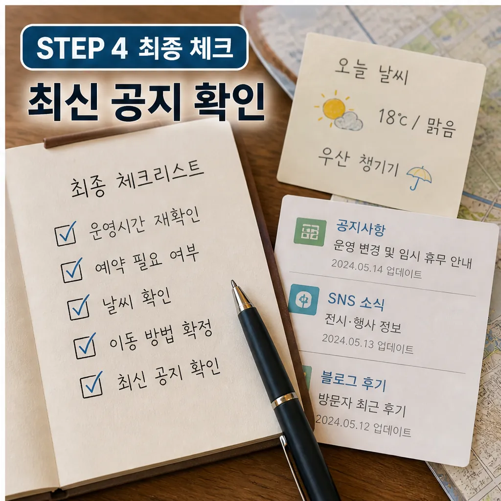 머물고 싶은 동네, 알고 싶은 로컬 브랜드 ① 군산 주의사항과 확인 포인트 본문 이미지 4 - 최신 공지 확인 체크리스트