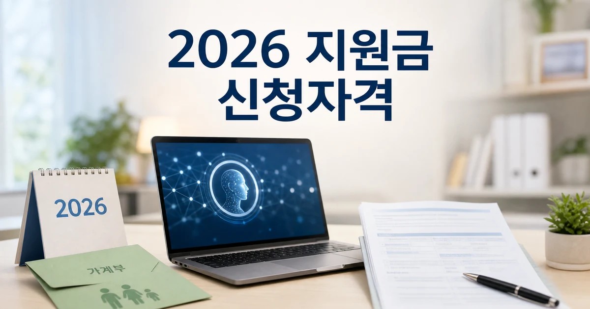 AI 활용 지원금 2026 신청자격을 노트북과 신청 서류로 보여주는 대표 이미지