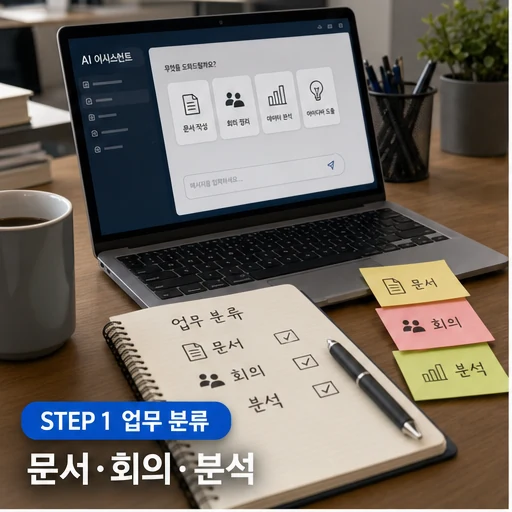 직장인을 위한 AI 업무 분류와 문서 회의 분석 활용 이미지