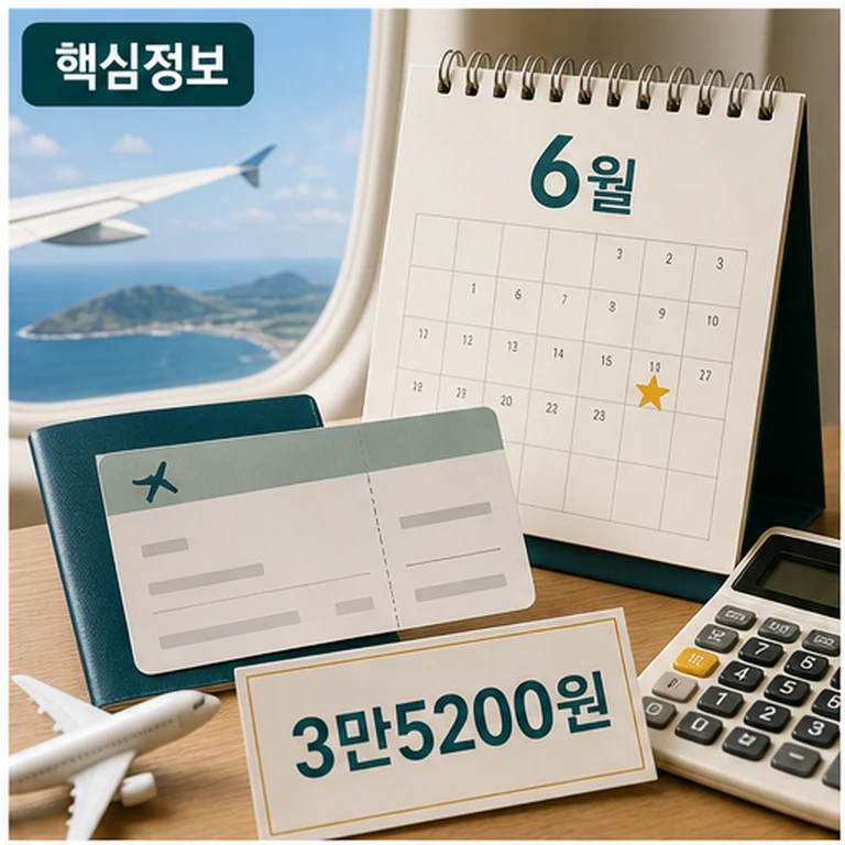 6월 국내선 유류할증료 3만5200원, 제주 항공권 비용 체크포인트 핵심 요약 본문 이미지