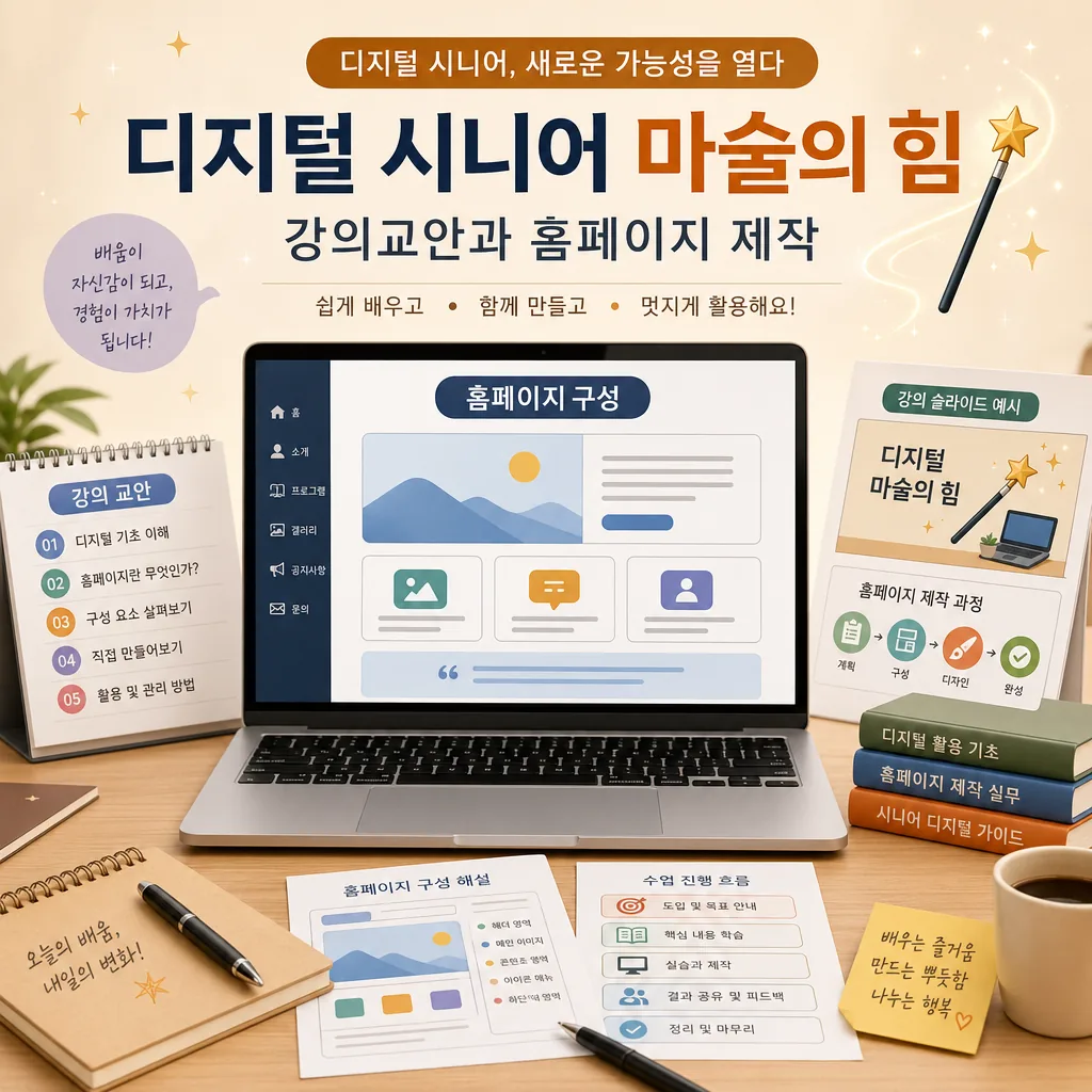 디지털 시니어 " 마술의 힘" 강의교안, 홈페이지 제작 실무 활용 체크리스트 본문 이미지 2
