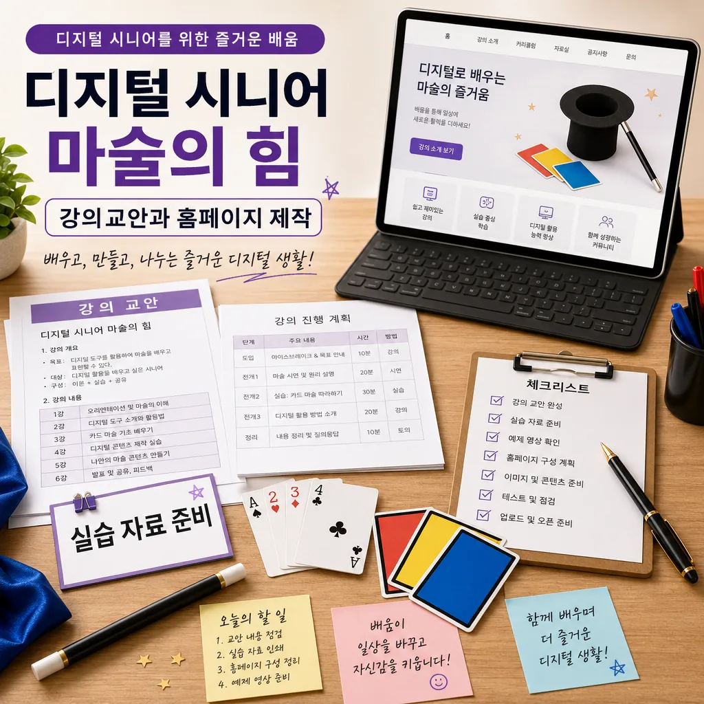 디지털 시니어 " 마술의 힘" 강의교안, 홈페이지 제작 실무 활용 체크리스트 본문 이미지 3