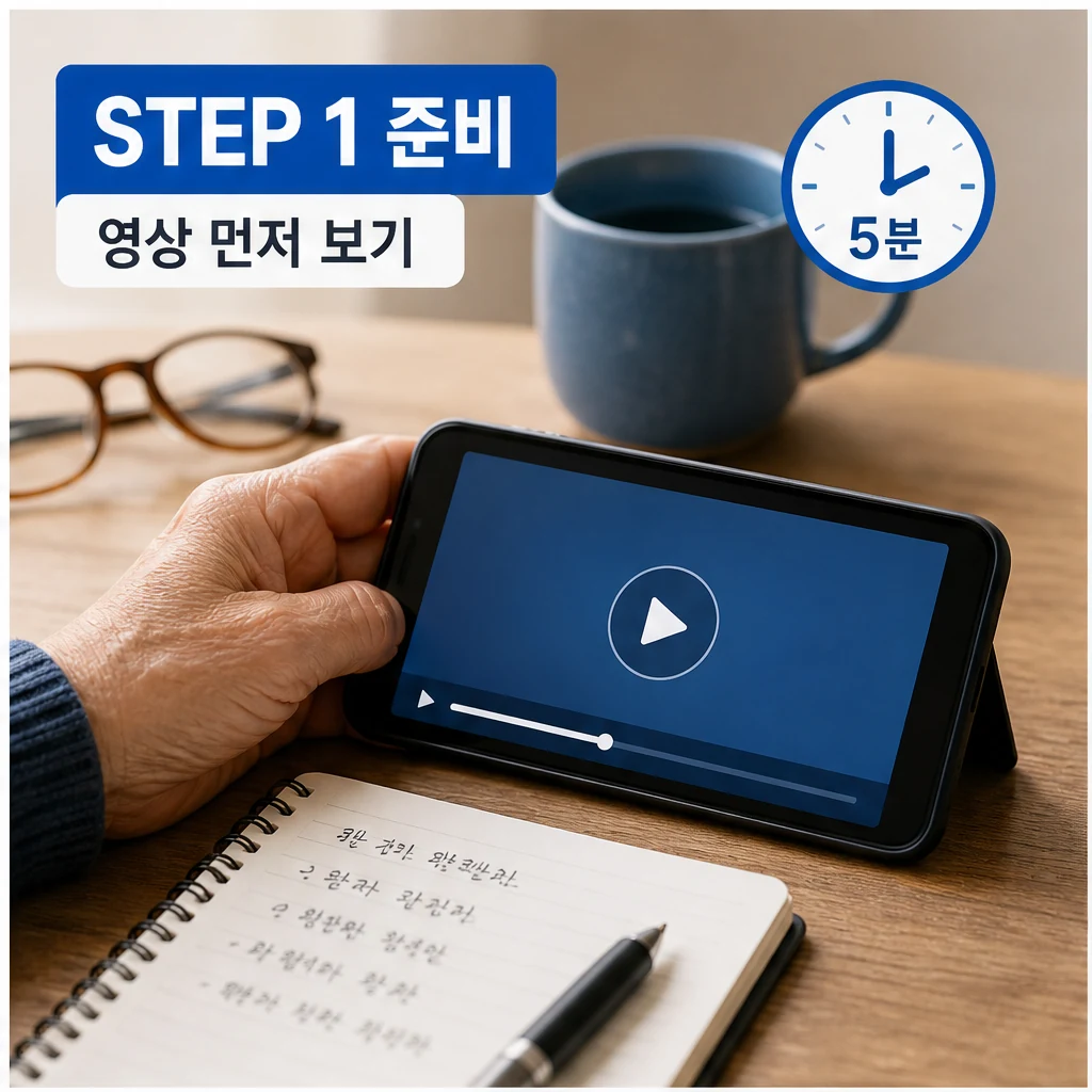 '어디나 5분 클래스' 영상 하나면, 어르신도 택시 앱 쓸 수 있어요 사용법과 활용 팁 본문 이미지 1: STEP 1 준비 영상 먼저 보기