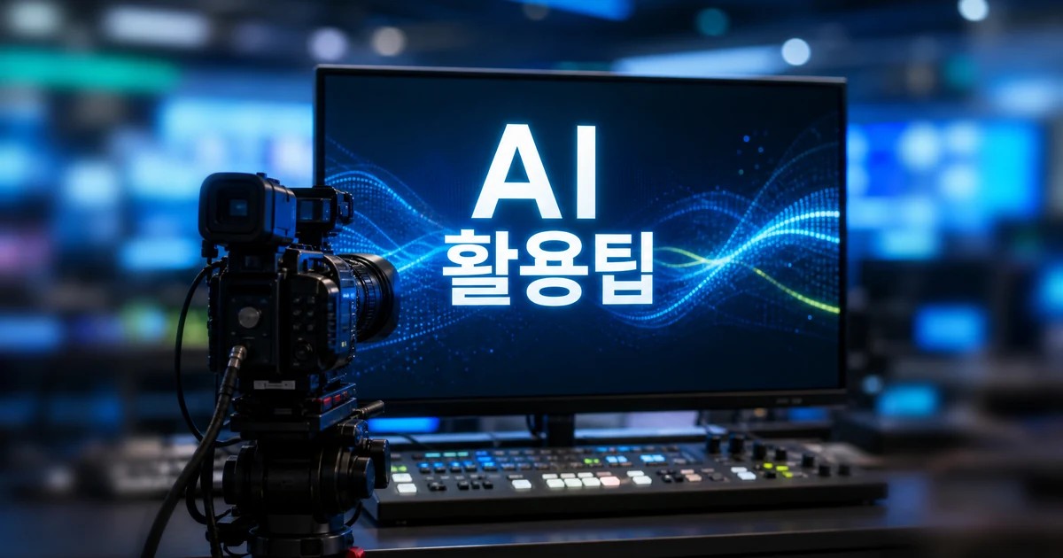 SK브로드밴드 지역채널 AI 제작 흐름을 보여주는 방송 편집실 썸네일