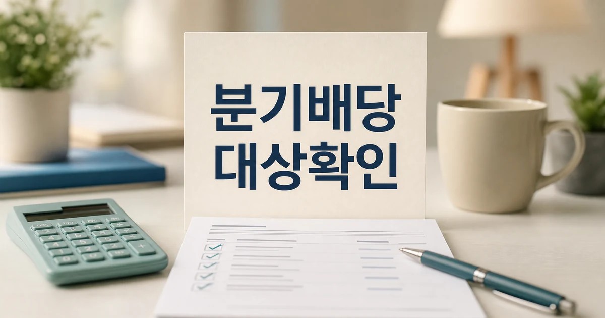 분기배당 2026 조건과 비용 계산을 확인하는 계산기와 체크리스트 대표 이미지