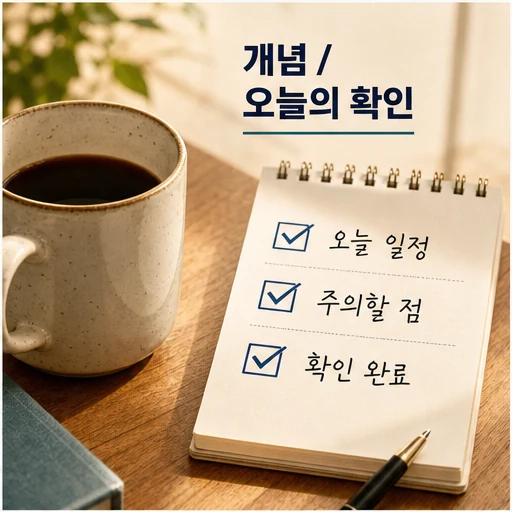 02화 Coffee Break_일일 주의사항과 확인 포인트 본문 이미지 1 - 오늘의 확인