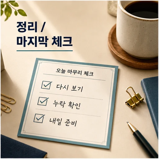 02화 Coffee Break_일일 주의사항과 확인 포인트 본문 이미지 4 - 마지막 체크