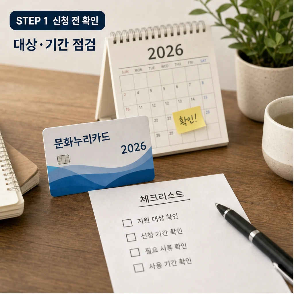 2026 문화누리카드 신청 전 대상 기간 체크 이미지