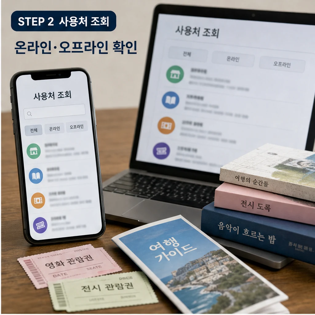 문화누리카드 온라인 오프라인 사용처 조회 이미지