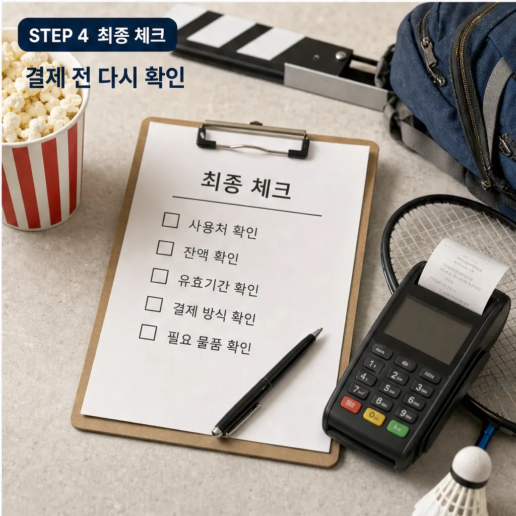 문화누리카드 결제 전 최종 체크리스트 이미지