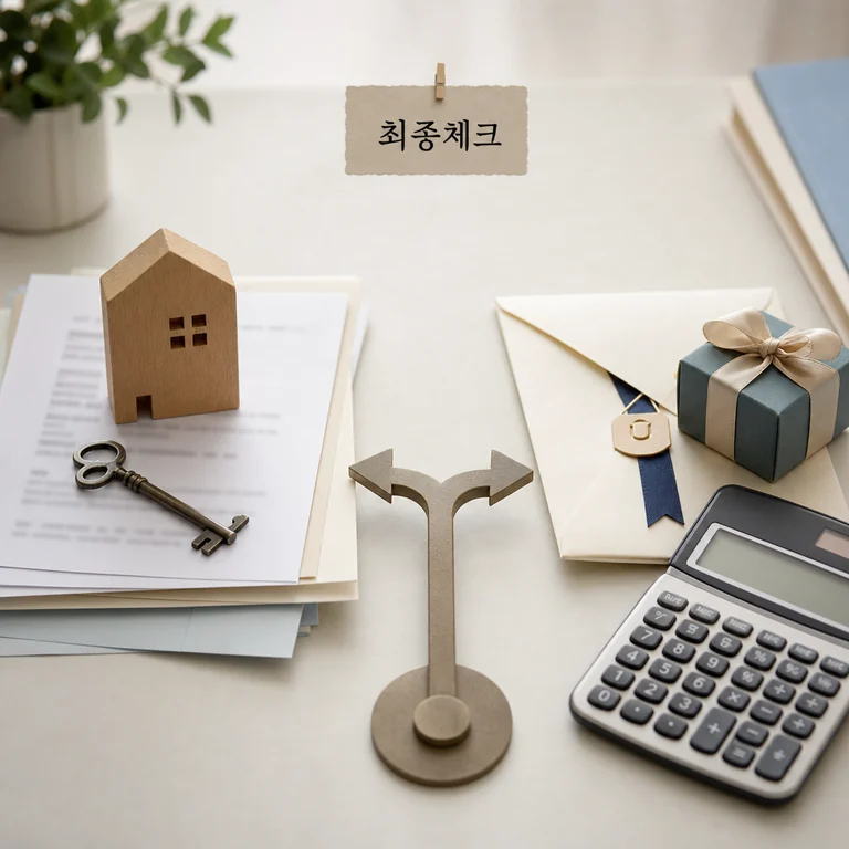 상속세와 증여세 결정 전 체크리스트와 비교 메모를 정리한 이미지