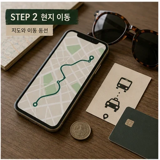베트남 현지 이동 동선과 지도 확인 이미지