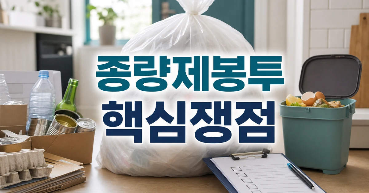 종량제봉투 분리배출 핵심 쟁점을 보여주는 쓰레기봉투와 체크리스트 썸네일