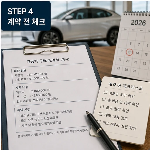 전기차 구매 계약 전 보조금 체크리스트 이미지