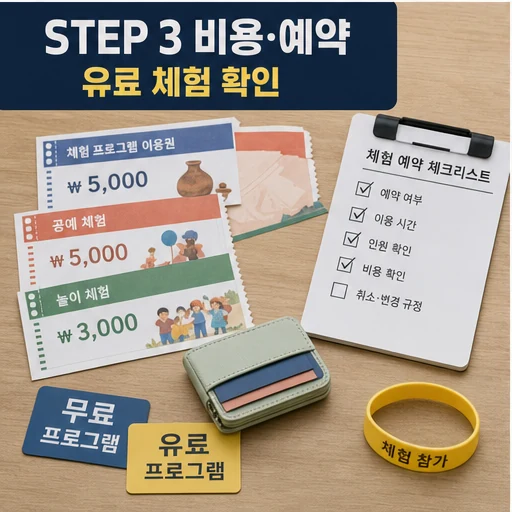 지역축제 비용 예약과 유료 체험 확인 이미지