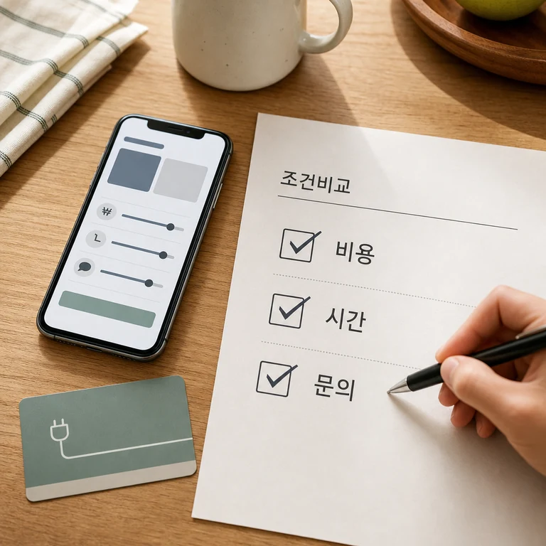 전기차 충전 시간과 비용 조건을 비교해보는 준비 이미지