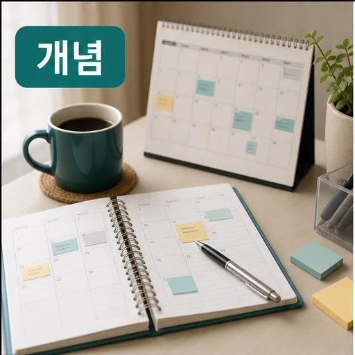 갓생 권하는 사회의 개념을 캘린더와 플래너로 확인하는 본문 이미지
