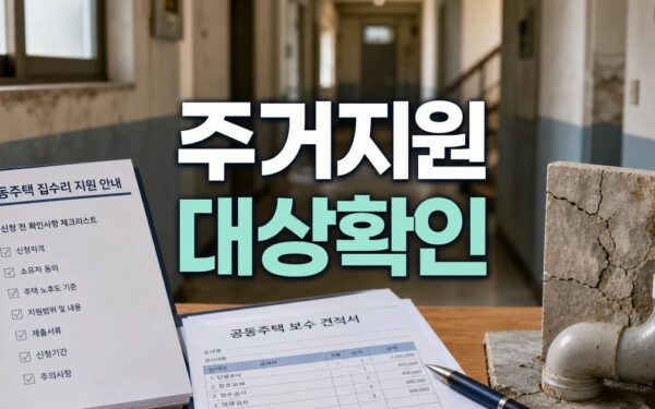 고양시 노후 공동주택 집수리 지원, 신청 전 확인사항