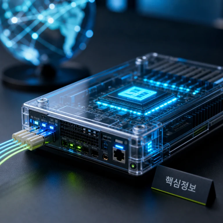 글로벌 AI 허브 비전 핵심 정보를 확인하는 노트북과 데이터 시각화 이미지
