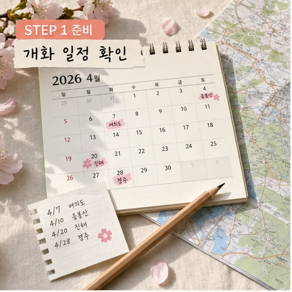 2026 국내 벚꽃 여행 개화 일정 확인 준비 이미지