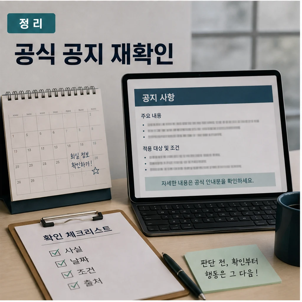 공식 공지와 출처를 다시 확인하는 최종 체크리스트 이미지