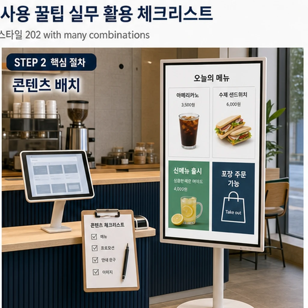 무빙스타일 콘텐츠 배치와 메뉴 안내 활용 이미지