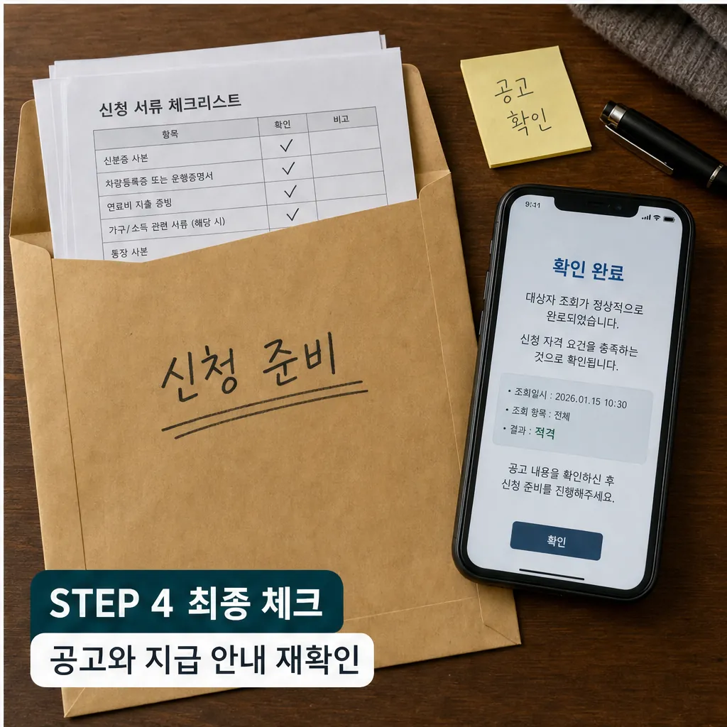 고유가 피해지원금 신청 준비 최종 체크 이미지