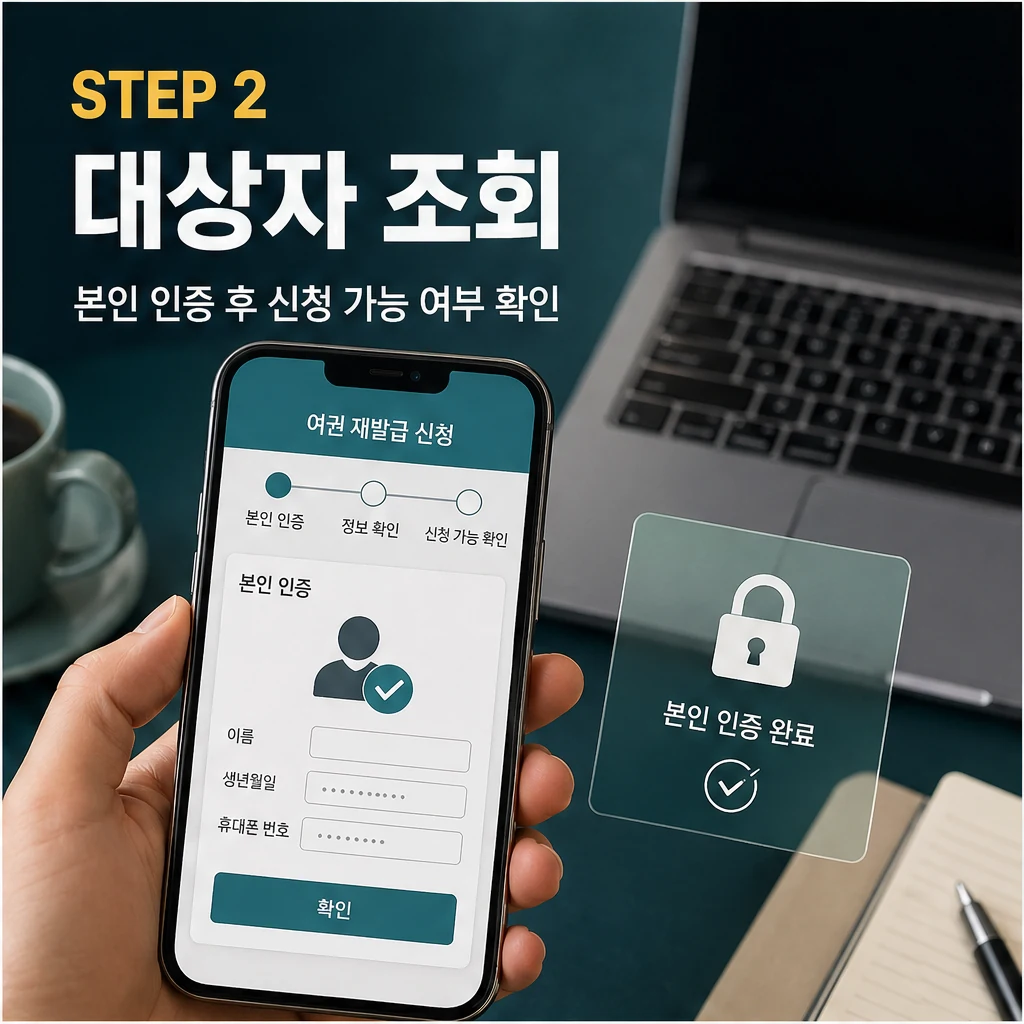온라인 여권 재발급 2026, 신청·수령 전 체크리스트 대상자 조회 본문 이미지