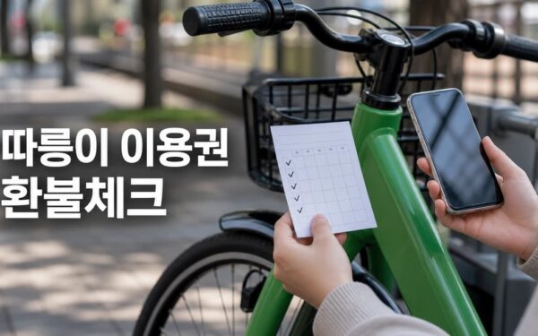 서울 공공자전거 따릉이 2026, 이용권·환불 확인 체크포인트