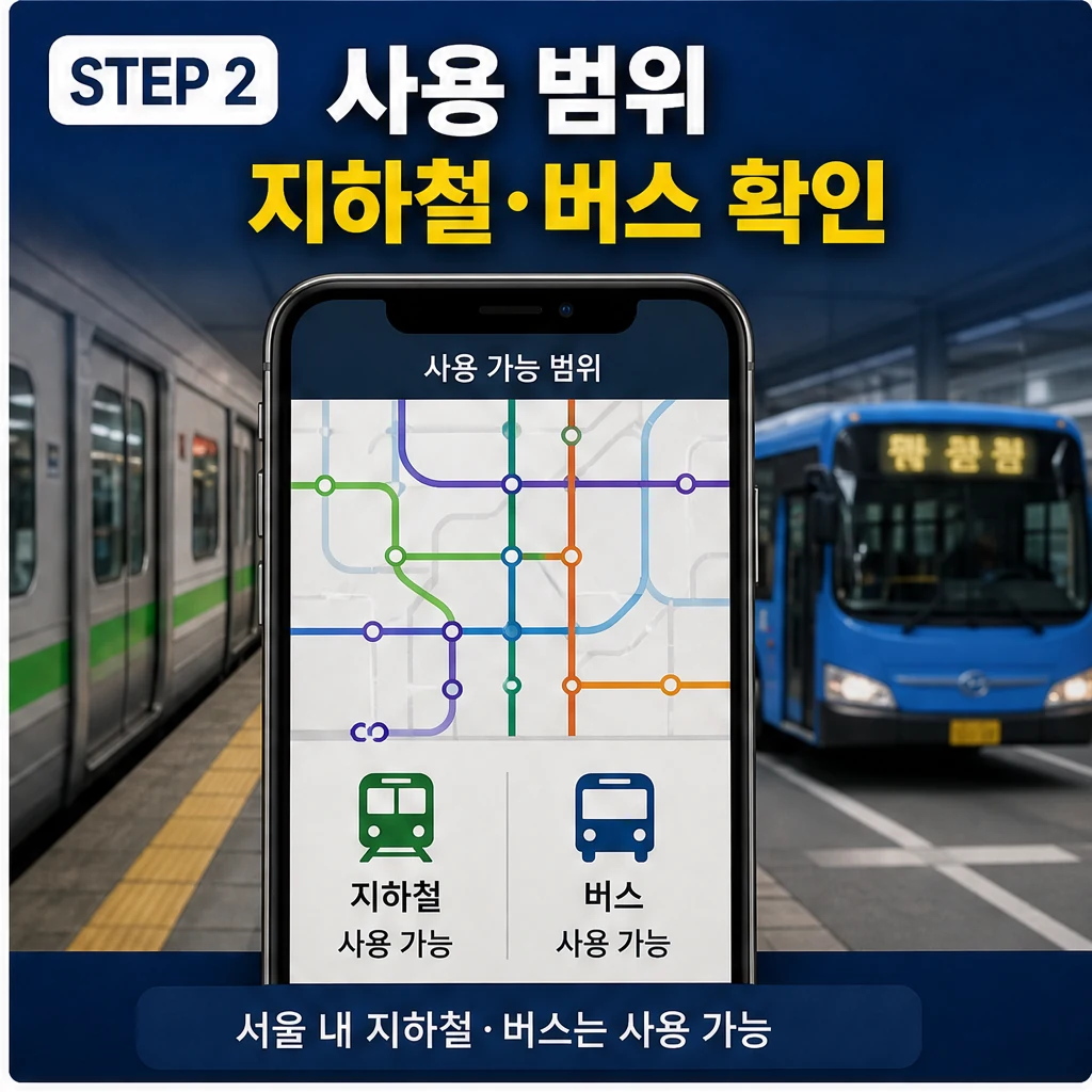 서울 기후동행카드 사용 범위 지하철 버스 확인 이미지