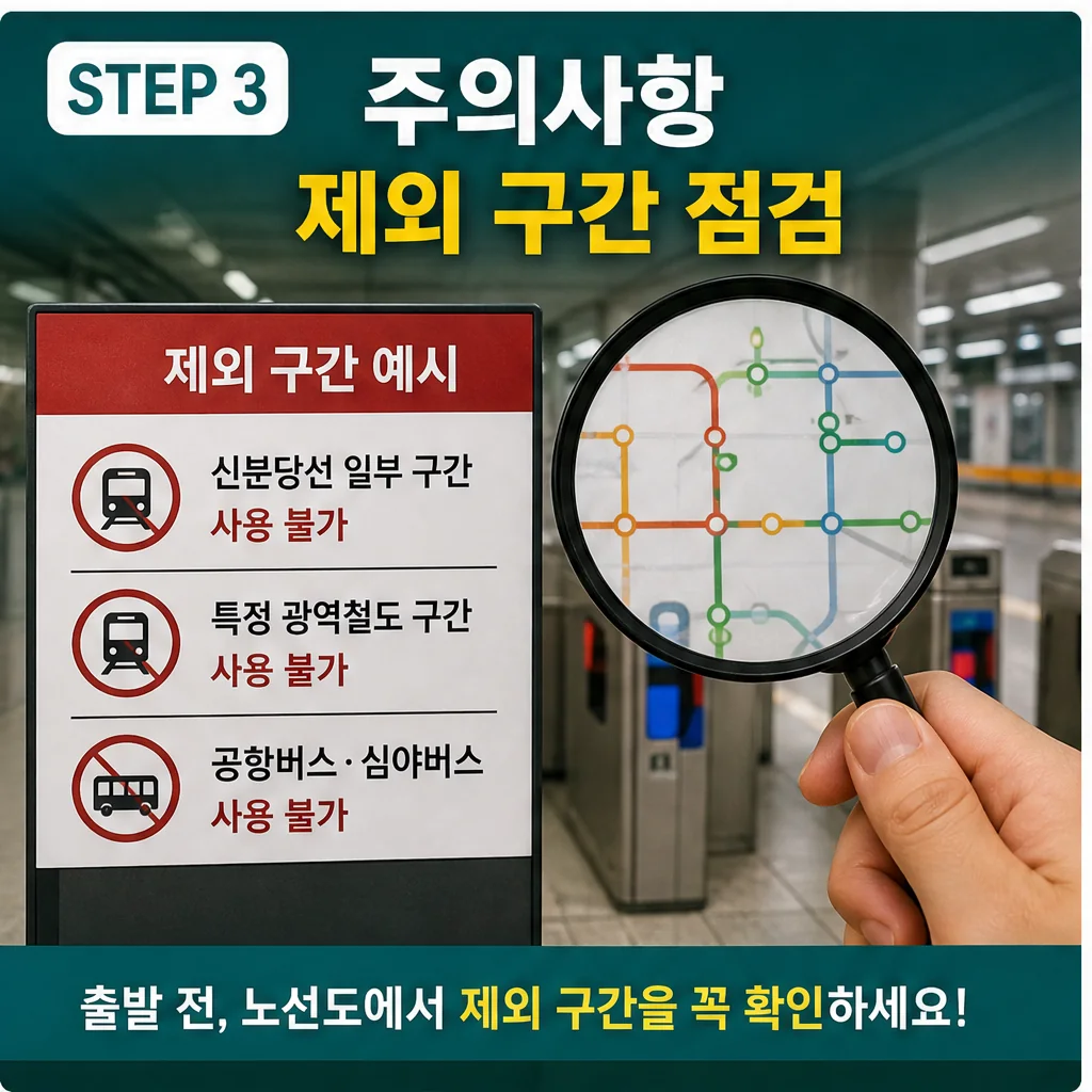 서울 기후동행카드 제외 구간 주의사항 점검 이미지