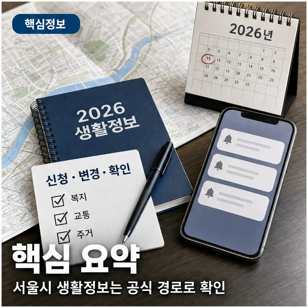 서울시 생활정보 2026 핵심 요약 본문 이미지
