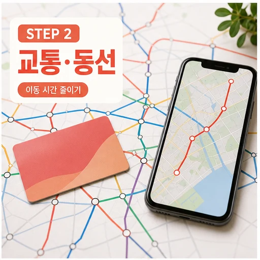 싱가포르 교통 동선과 이동 시간 절약 체크 이미지