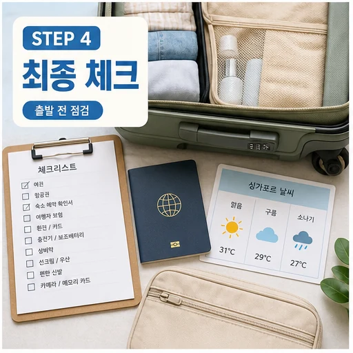 싱가포르 여행 최종 체크리스트와 날씨 준비 이미지
